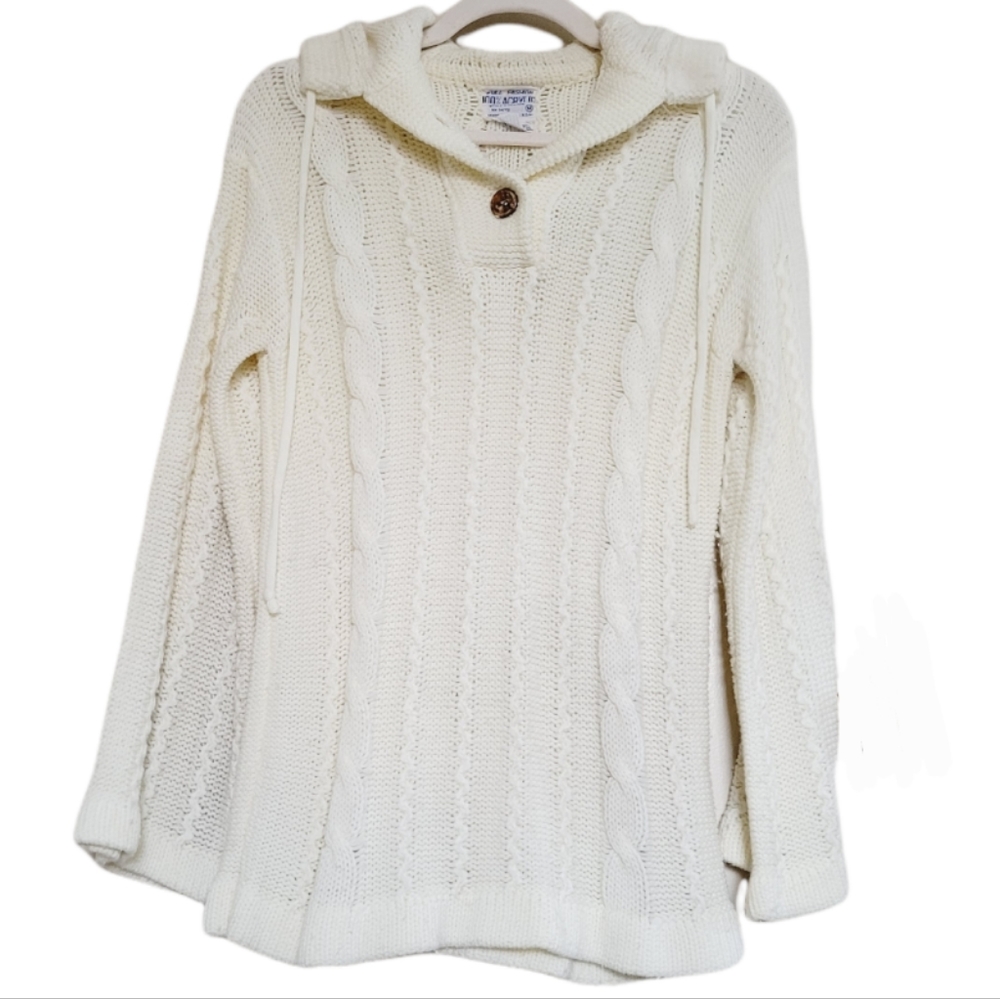 Vintage Cable Knit Pullover Knit Hoodie
